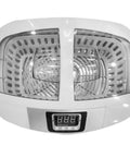 2.5L Digital Ultrasonic Cleaner With Fast Heating Tank And Secure Baskets, showing inner trays for jewelry and glasses.