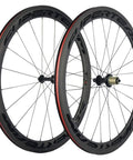 50mm Carbon Clincher Wheelset For 700C Road Bikes, 23mm Rim Width, Deep Aero Profile, Basalt Braking Surface, 3K Matte Finish With Glossy Black Decal
