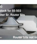 Set Up Blocks for Large Lock Miter Bit 55-503 Pro Grade Precision for Woodworking shown with router bit setup