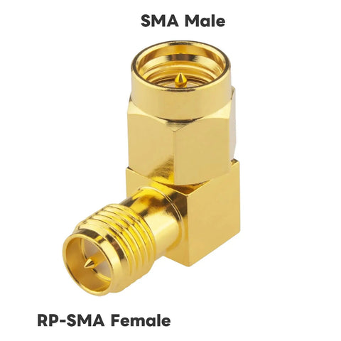 Dope Upgraded SMA Right Angle Connector 90 Degree Adapter Twin Pack SMA Male To RP-SMA Female Coax RF Connector gold