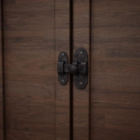 Heavy Duty Solid Wrought Iron Slide Bolt Door Latch With Matte Black Finish And Rust Resistant Coating Dead Simple To Mount Smooth Slide Action Hardware For Rustic Barn Style Cabinet Doors