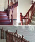 Solid Poplar Wood Balusters For Deck And Stair Railings 6 By 6 By 95 Cm 40 Pack used in elegant indoor staircase design.