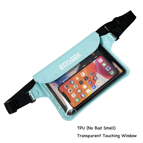 Waterproof Waist Pouch Dry Belt Bag for Swim Surf Snorkel Keep Phone Kindle Wallet Keys and Fob Dry and Safe Lightweight