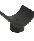 Close-up of Beefy Adapter Saddle for Bottle Jacks, 12 Ton Capacity, Cradle Axle Tubes Up to 3 Inches, black curved design