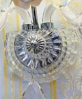 Fresh Modern European Crystal Wall Sconces For Living Room And Bedroom Bedside Entrance Hallway Staircase Vanity Backdrop 40X46Cm close-up of glossy crystal base