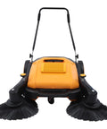 Badass Heavy Duty Walk Behind Push Sweeper With A Wide Forty One Inch Brush And Spacious Dust Bin for effective cleaning.