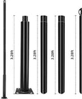 13.1 Ft Tall Black Street Light Pole With Base Accessory, Durable Cast Galvanized Metal Post for Porch Patio Street Backyard Exterior Lighting, Easy 4 Piece Assembly, Concrete Mount, Fits Standard 3 Inch Mount shown in 4 segments for assembly.