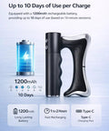 Motorized Heated Muscle Scraper Tool For Fascia Release And Full Body Contouring, black handle, 1200mAh battery indicator