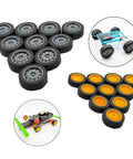 40 Piece Toy Wheel Set With 20 Metal Shafts For DIY Model Cars Trucks Robots And Helicopters Rubber Wheels In 21mm And 27mm