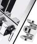 4 Pieces 8mm Anti Collision Stopper Side Guide For Glass Sliding Doors In Shower Rooms Bathroom Silver Finish Fits 8mm Glass