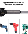 Workhorse Forstner Bit Set Featuring Rock Solid Cemented Carbide Tips That Knock Out Crisp Wood And Plastic Hinge Slots Without Breaking A Sweat Compatible With Hand Electric And Table Drills on a hand drill.