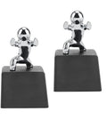 Cute Door Stop Set Of 2 Made From Zinc Alloy And Rubber Weighted Wedge Keeps Doors Open For Home Office Bedroom Garage Hands Free Access Prevents Slamming.