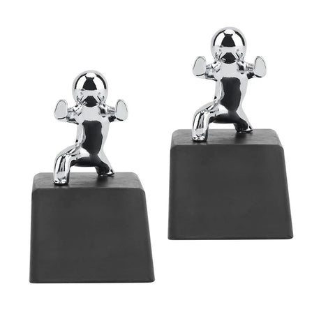 Set Of 2 Cute Door Stopper Wedges, Decorative Rubber Door Stops For Home And Office, Sturdy Zinc Alloy Base With Rubber Tip.