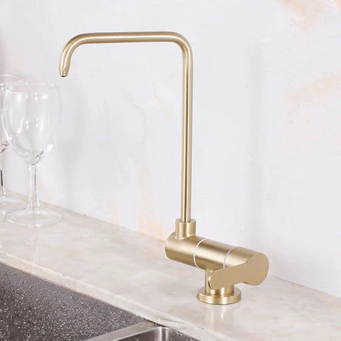 YHdtUO Filter Brushed Gold Drinking Faucet Only Cold Water Stainless Steel Kitchen Faucets-A，C-A，C-A on marble counter