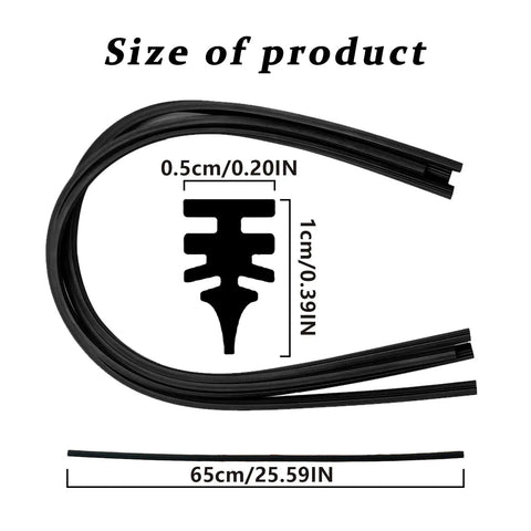 Top Shelf Hella Durable 4 Pack Frameless Windshield Wiper Blade Refills Easy Install All Season Natural Rubber Boneless Strips size dimensions 65cm