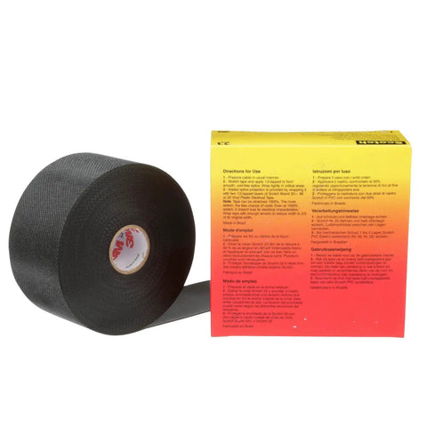 Self Fusing Rubber Electrical Insulating Tape For Cable Splices And Terminations 2 In By 30 Ft Black Pro Grade Heavy Duty EPR Based Tape