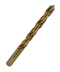 1/2 Inch Cobalt Drill Bit Set, 5 Pc Heavy Duty Bits For Steel, Hard Metal, Cast Iron, close-up of a drill bit showcasing spiral flutes