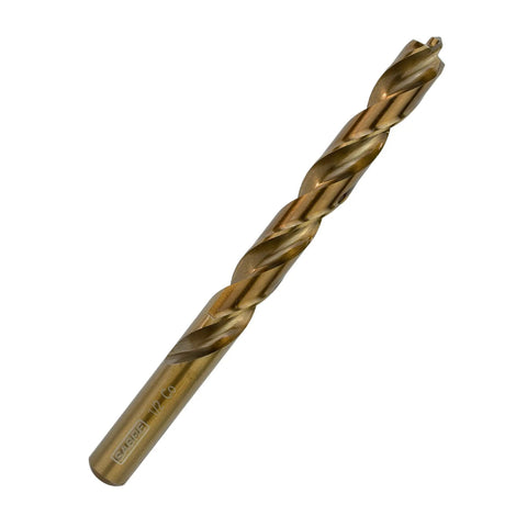 1/2 Inch Cobalt Drill Bit Set, 5 Pc Heavy Duty Bits For Steel, Hard Metal, Cast Iron, close-up of a drill bit showcasing spiral flutes