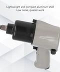 Heavy Duty Pneumatic Impact Wrench With 1 4 Inch Square Drive And 410 Nm Knockout Torque Aluminum Air Powered Tool, compact design