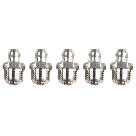 Top Tier Straight Hydraulic Grease Fitting Assortment Kit For M10 X 1mm Thread Made From Rust Resistant 201 Stainless Steel Ideal For Bearings Industrial And Farm Workshop Gear And Heavy Duty Maintenance Jobs, 5 fittings