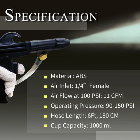 Tough As Nails Air Compressor Sand Blaster Gun For Knocking Out Rust And Paint Stripping Smooth Operator Cleaning Rig specifications image.