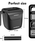 Knock Box For Espresso Grounds, Go To Pro Grade Stainless Steel Barista Tool With Removable Knock Bar, Handle And Lid, Black
