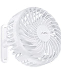 White Rechargeable Magnetic Golf Cart Fan With 3 Speeds, Portable Battery Powered Cooling and Adjustable Tilt, side view