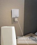 Compact 3 Pack No Fuss Motion Sensor Dimmable LED Night Lights Plug In Night Light installed, showing auto dusk-to-dawn sensor