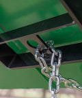 Close-up of chain connection on Hay Bale Spear Frame Attachment For Universal Front Loader Buckets Heavy Duty Skid Steer Loader