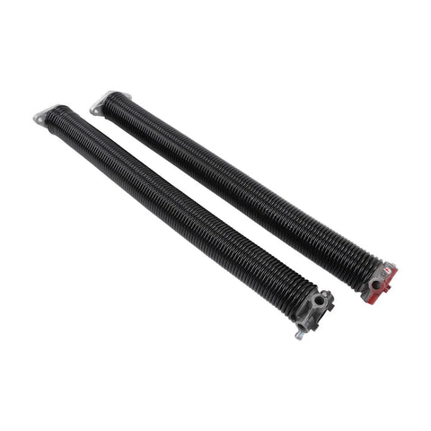 Upgrade Your Garage Door With This Tough Blaihild Torsion Spring Kit, Includes Two Heavy Duty Steel Rods And Safety Gloves For Easy DIY Repair Fixing Loose Doors Fast No Pros Needed. Two black garage door torsion springs with steel and aluminum cones