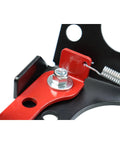 Close-up of Beefed Up Heavy Duty Spring Parking Brake Accessory for RZR and Ranger UTVs, showing metal spring and bolt.