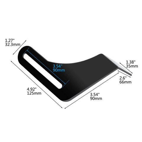 2 Pack Bench Grinder Protective Tool Rest With 9.84 Inch Steel Bracket showing dimensions and curves