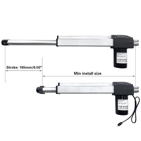 Solid Replacement Power Recliner Actuator Motor Model LMD6208C1 Linear Actuator with 165mm stroke and motor for lift chairs.