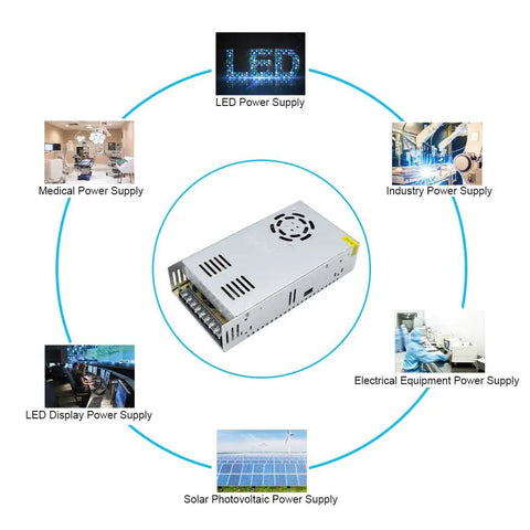 Heavy Duty 24V DC Power Supply 400W 16.5A Universal 100 To 240V AC Input For LED Strips CCTV 3D Printers And Computer Projects