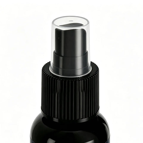 Close-up of Glass Frosting Spray 30ml Portable Anti-Glare Privacy Liquid bottle top and pump nozzle.