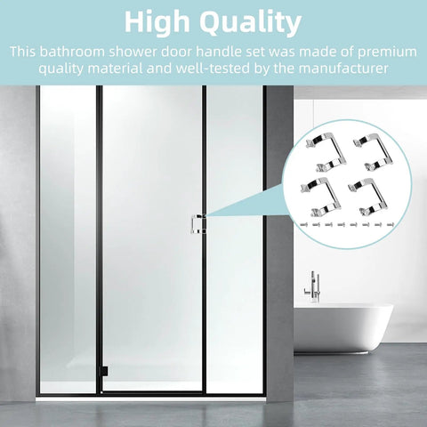 Heavy Duty Chrome Plated Shower Door Handle Replacement Set Glides Smoothly On Sliding Or Swinging Glass Doors Comes Packed With Mounting Hardware