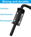 Top Shelf Premium Steel Heavy Duty 2 Pack 5 Inch Spring Loaded Barrel Bolt Latch Pin Black rust resistant outdoor security hardware.