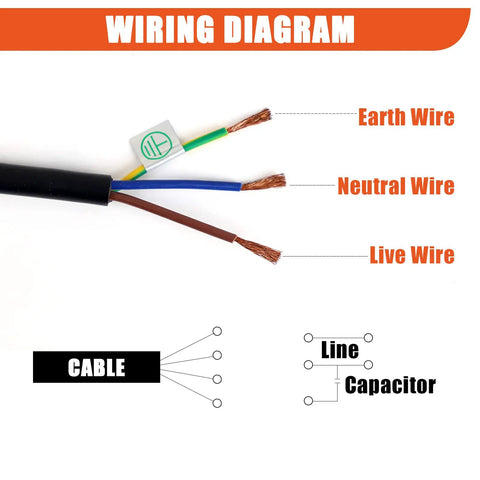 Wiring diagram for Concrete Vibrator Motor 90W 110V 3600RPM Aluminum Alloy Case Built To Last Vibe For Shaker Table Reliable Portable Vibrating Motor