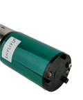 Close-up of Solar Powered Deep Well Submersible Pump 12V 200W Stainless 3 Inch Screw Pump, green casing