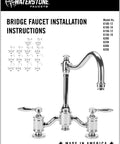 Solid Matte Antique Copper Bridge Faucet With Twelve Inch Articulated Spout And Darn Sharp Cross Handles Four Piece Suite installation instructions.