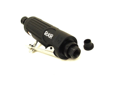 Top Tier 16 Piece Air Straight Die Grinder Kit Generating 22000 Rpm with black aluminum frame and dual collet system.