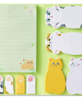 Cat Sticky Notes Set With Paw Tabs And Page Markers, 300 Sheets Of Cute Animal Divider Tabs in various colors and sizes