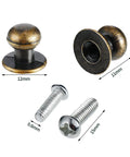 36 Piece Mini Round Head Knob Set Bronze Finish For Wood Drawers Cabinets With Screws Easy Install Old School Vintage Metal Pull Handles For Dressers Jewelry Boxes 0.47 By 0.43 Inch, showing detailed dimensions and screws included.