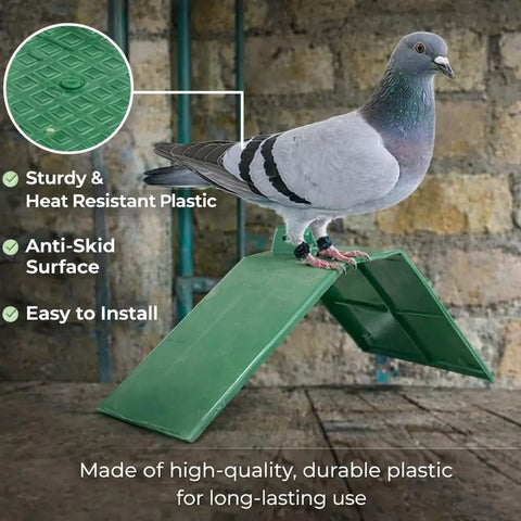 10-Piece Plastic Dove Rest Stands With Anti-Skid And Heat-Resistant Design, green perch with pigeon, durable roost holder