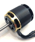 Heavy Duty Rc Helicopter Motor 4025 Dc Brushless Rig showing six millimeter shaft, black metal housing with gold accents.