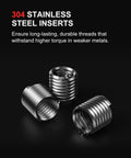 Kolvoii M14x1.5 thread repair kit with stainless steel helicoil inserts