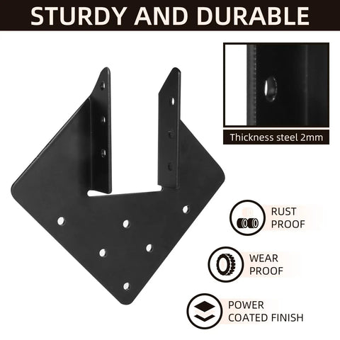 Straight Up Heavy Duty Hurricane Ties For 2x4 Rafters And Roof Trusses 12 Gauge Carbon Steel Joist Hangers With Screws Black Powder Coated Structural Framing Kit