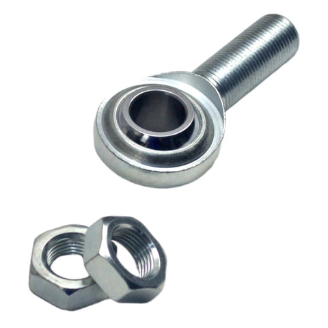 Beefy 3/4 Inch Steering Shaft Kit With Steel Shaft Support, Spherical Rod End, Right Hand Male Thread Jam Nut, Includes 1 Rod End And 2 Right Hand Jam Nuts, Heavy Duty Replacement For Off Road Vehicles, with rod end and jam nuts