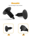 Zero Drama Heavy Duty Nylon Bumper Fastener Rivet Clips And Fender Shield Retainer Push Pin, reusable clips with card slot design.