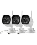 1080p Outdoor Wireless Camera System 3 Pack Indoor Outdoor WiFi Security Cameras With IR Night Vision Motion Detection Remote Viewing No Brainer Setup Plug In White Alexa Compatible High Definition Surveillance